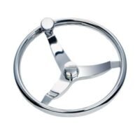 316 cast stainless steel steering wheel – 13.5″  Vision Elite Wheel (716) – w/press fit control knob w/glass ball bearings – Finger Grip Rim – 22° Dish – Fits 3/4” Tapered Shaft