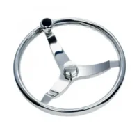 316 cast stainless steel steering wheel – 15.5″ Vision FX Wheel (714) – stainlees steel finger grip rim – 22° dish – Fits 3/4″ tapered shaft – W/Control Knob