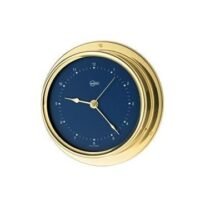Clock Brass Dia. 120 Regatta Blue Dial Golden Hands Integer Numeral