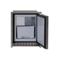 Icemaker 8 kg/day White ice low profile inox 230V 50Hz with 3 side flush mounting frame with freezer compartment