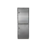 Refrigerator+freezer combi 220L inox 12/24V right hinged inox double door & panel with flush mounting 3 side frame