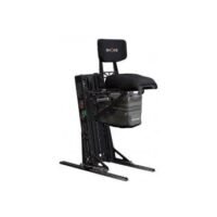 Seat SHOXS5005 Jockey 10″ suspension black upholstery with stabilization unit backrest & base made of CNC aluminium in grey metal finish