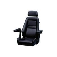 Seat helm AtlanticX black leather upholstery adjustable backrest flipup arm rest & lumbar support without pedestal
