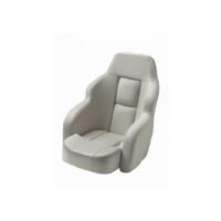 Seat helm COMMANDER CHCOMW squab fixed armrest with White artificial leather upholstery without pedestals