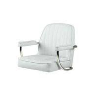 Seat helm “California low” white artificial leather upholstery fixed armrest & backrest