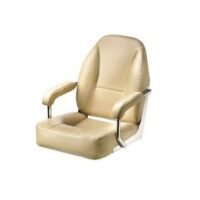 Seat helm MASTER CHFASC cream artificial leather upholstery SS frame & fixed armrest without pedestal