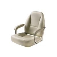 Seat helm MASTER CHFASW with white artificial leather upholstery SS frame & fixed armrest without pedestal