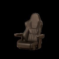Seat helm NorthSea black artificial leather manually adjustable (DNV Type approved)