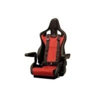 Seat helm Offshore black artificial upholstery adjustable back rest integrated head rest & 4 point belt guide without pedestal