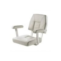 Seat helm SKIPPER CHCASW white artificial leather upholstery anodized aluminium frame & fixed armrest without pedestal
