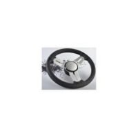 Steering Wheel 15A Dia.350 silver Aluminium spokes & black rim with separate keyed hub kit