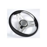 Steering Wheel Molinara Dia.350 silver spokes & black rim including keyed hub kit