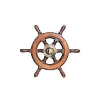 Steering Wheel type 04 Dia. 350 mm Brass fitting 6 Spoke teak wheel & rim