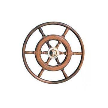 Steering Wheel type 05 Dia. 400 mm Brass fitting 6 Spoke teak wheel & rim