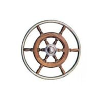 Steering Wheel type 06 Dia.400 Chrome fitting 6 spoke teak wheel with SS rim
