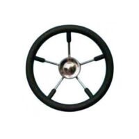Steering Wheel type 12 Dia. 350 mm Black SS fitting & 5 spokes PU foam rim