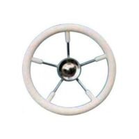 Steering Wheel type 12 Dia. 350 mm White SS fitting & 5 spokes PU foam rim
