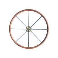 Steering Wheel type 13 Dia. 400 mm Chrome fitting SS spoke & hub with teak rim