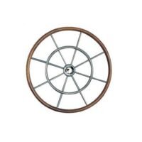 Steering Wheel type 15 Dia. 1000 mm Chrome fitting SS spoke & hub with teak rim