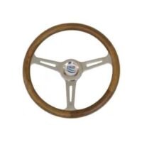Steering Wheel type 57 Dia. 350 mm SS hub & spoke with teak rim