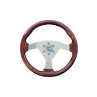 Steering Wheel type 63 Dia. 350 mm silver anodized centre Mahogany sport rim