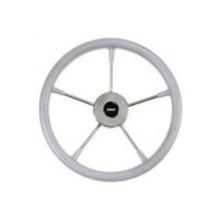 Steering wheel KS32G Dia. 320 mm SS316 spoke, cap & rim with Grey RAL704 PU foam layer (suitable for outboard engines up to 55HP)