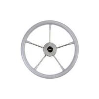 Steering wheel KS36G Dia. 360 mm SS316 spoke, cap & rim with Grey RAL704 PU foam layer (suitable for outboard engines up to 55HP)