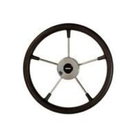 Steering wheel KS36Z Dia. 360 mm SS316 spoke, cap & rim with Black PU foam layer (suitable for outboard engines up to 55HP)