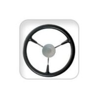 Steering wheel KS38Z Dia.380mm SS316 spoke, cap & rim with Black PU foam layer