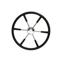 Steering wheel KS45Z Dia.450mm SS316 spoke, cap & rim with Black PU foam layer