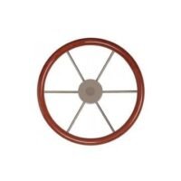 Steering wheel KW38 Dia.380mm SS316 spoke & hub cap Mahogany rim & Aluminium hub