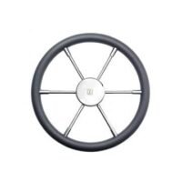 Steering wheel PRO40P Dia.400mm SS316 spoke & cap with Grey PU rim RAL7016 & synthetic hub