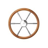 Steering wheel PRO40T Dia.400mm SS316 spoke & cap with teak rim & synthetic hub