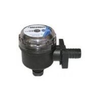 Strainer 90 deg. 6 Gpm quad port female inlet & barb inlet & quad port male outlet
